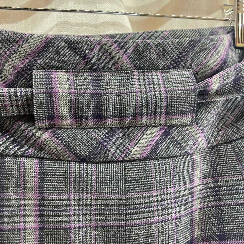 Plaid Gray and Purple Women's Skirt - Picture 5 of 7